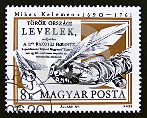 Postage stamp Hungary, Magyar 1990. Writer Kelemen Mikes