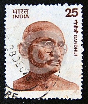 Postage stamp India, 1978. Mohandas Karamchand Gandhi portrait