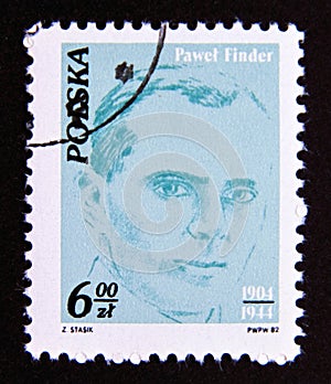 Postage stamp Poland, 1982. Pawel Finder portrait