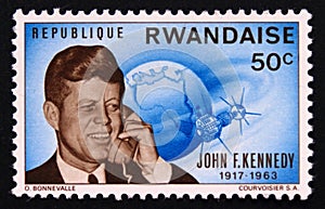 Postage stamp Rwanda, 1965. John F. Kennedy 1917-1963