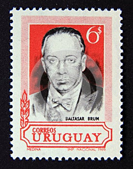 Postage stamp Uruguays, 1969. Baltasar Brum portrait