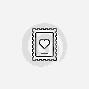 Post stamp vector icon sign symbol