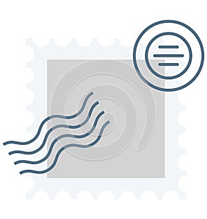 Post Ticket Color Vector Icon which can easily modify or edit