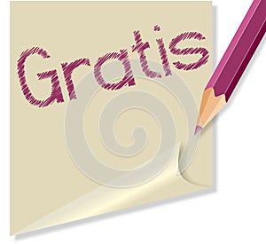 Post it with the word Gratis photo