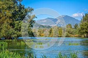 Posta Fibreno Lake Natural Reserve, in the province of Frosinone, Lazio, Italy. photo