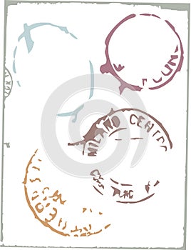 Postage design elements from vector photo