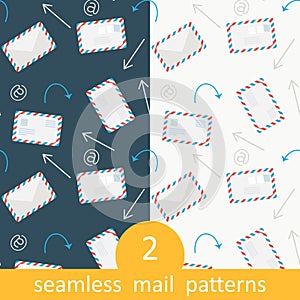 Postage Email Seamless Vector Pattern Set