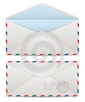 Postage envelopes with stamps