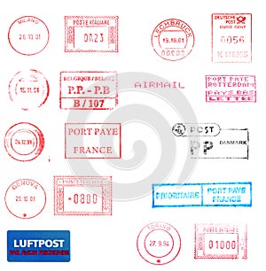 Postage meters, rubber stamps