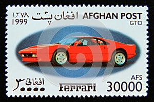 Postage stamp Afghanistan 1999. Ferrari GTO