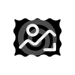 Postage stamp black glyph ui icon