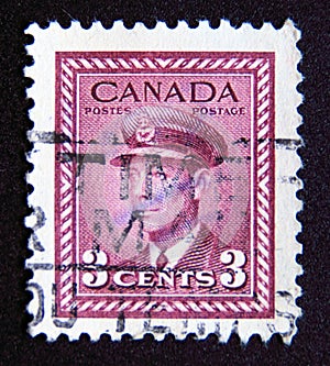 Postage stamp Canada, 1943. King George VI in Air Force Uniform portrait