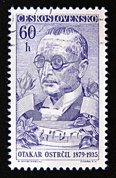 Postage stamp Czechoslovakia, 1960. Otakar Ostrcol, composer portrait