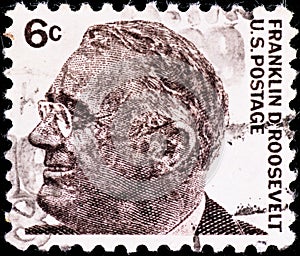 Postage stamp with Franklin Roosevelt