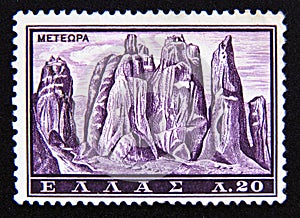 Postage stamp Greece, 1961. The Monastries of Meteora landscape