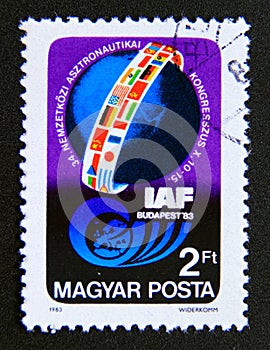 Postage stamp Hungary, Magyar 1983. 34th International Astronautical Congress, Budapest