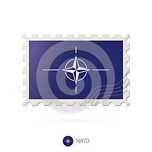 Postage stamp with the image of Nato flag