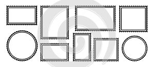Postage stamp retro empty frame vintage set border