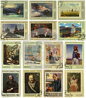 Postage stamp. Series of museums in Russia