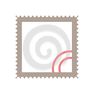 Postage stamp template. Blank rectangle and square postage stamp. stock vector illustration