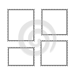 Postage stamp vector blank mockup