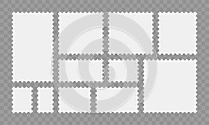 Postage stamp vector post or postcards