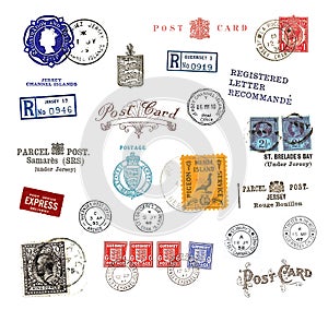 Postage stamps and labels from the Channel Islands photo