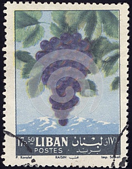 Stamp printed in the Liban. Stamp printed by Liban.