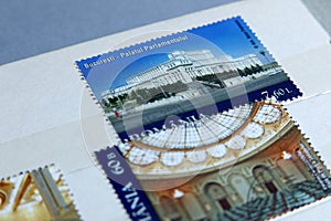 Postage stamps, Parliament Palace Bucharest