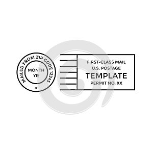 Postal cancellation First Class mail Postage Paid mark