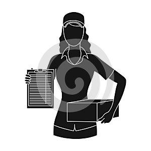 Postal courier.Mail and postman single icon in black style vector symbol stock illustration web.