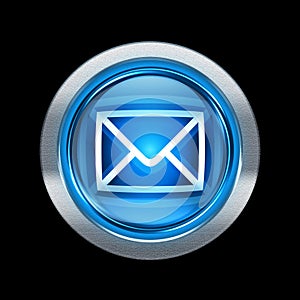 postal envelope icon blue with