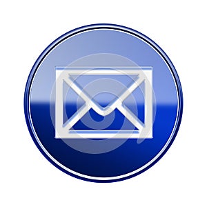 postal envelope icon glossy blue.