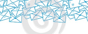 Postal letters envelopes line art horizontal