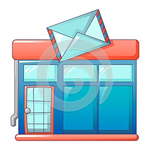 Postal office icon, cartoon style