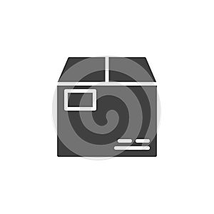 Postal package box vector icon