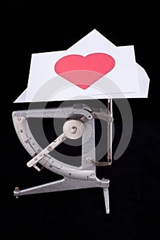 Postal scale with Valentine's letter