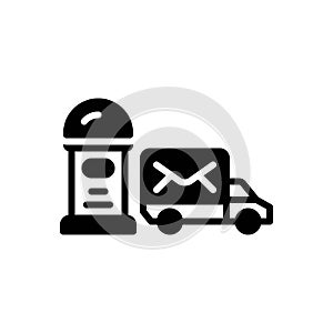 Black solid icon for Postal Service, postal and delivery