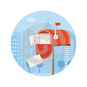 Postal Service Vector Icon with Letterbox