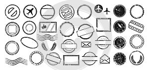 Postal Stamp frame grunge empty set postmark pack