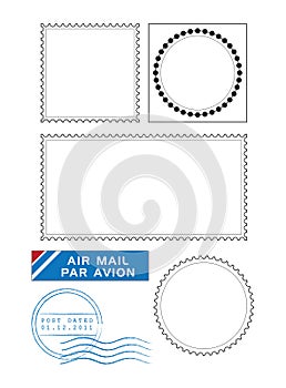 Postal stamps template vector