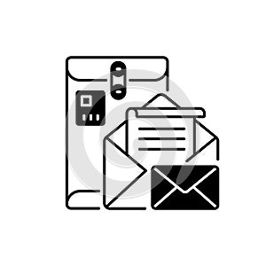 Postbox black linear icon