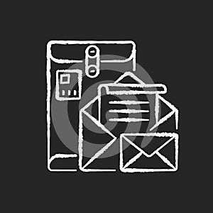 Postbox chalk white icon on black background