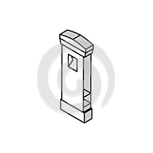postbox construction isometric icon vector illustration