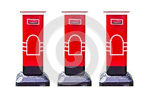 Postbox isolated white background.