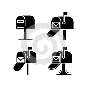 Postbox Mailbox Communication Icons Collection