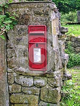 Postbox in Wycoller village in Lancashire