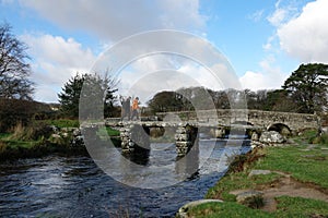 Postbridge Dartmoor England, Ancient clapper bridge.