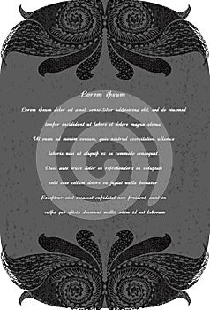 Postcard with abstract black pattern