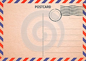 Postcard. Air Mail. Postal card illustration for your design. Tr